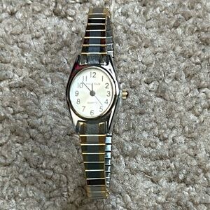 Waltham womens vintage dainty two tone bracelet watch one size measurement shown
